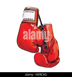 Red guantoni da pugilato Illustrazione Vettoriale