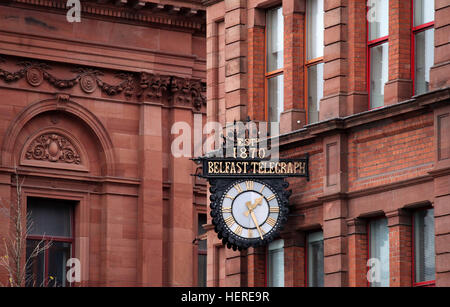 Belfast Telegraph orologio Foto Stock