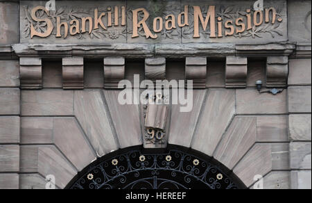 Shankill Road missione in Belfast Foto Stock