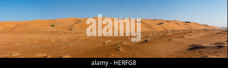 Dune di sabbia del deserto, Sharqiya sabbie o Wahiba Sands, Al Raka, Oman Foto Stock