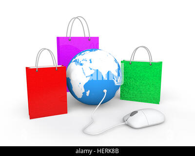 3D online il concetto di shopping Foto Stock
