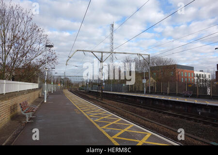 Piattaforma 2 a Chelmsford stazione ferroviaria in Essex Foto Stock