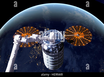 Il veicolo spaziale Cygnus in spazio aperto. Foto Stock