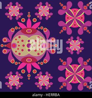 Ornamento etnico seamless pattern ispirata fusione di ucraini, Indiano messicano e motivi tradizionali. Vettore Illustrazione Vettoriale