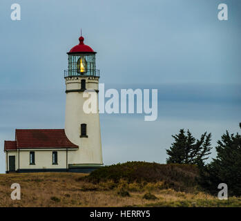 Cape Blanco faro più lontano west point in Oregon Foto Stock