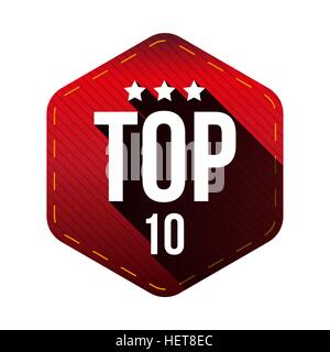 Top 10 - Vettore di dieci patch esagonale Illustrazione Vettoriale