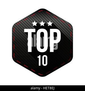 Top 10 - Vettore di dieci patch esagonale Illustrazione Vettoriale