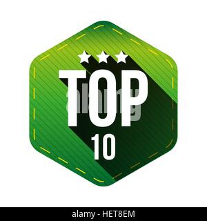 Top 10 - Vettore di dieci patch esagonale Illustrazione Vettoriale