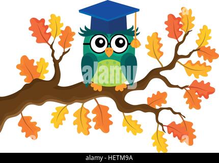 Scuola stilizzata owl Tema immagine 8 - eps10 illustrazione vettoriale. Illustrazione Vettoriale