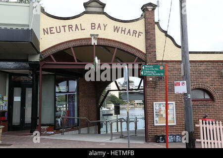 Posizione neutrale Bay Wharf su Sydney's della North Shore inferiore. Foto Stock