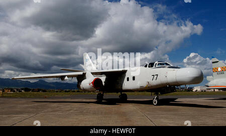 Il Douglas A3D Skywarrior, sviluppato come aereo da portaerei durante la seconda guerra mondiale, è stato progettato per le missioni di attacco nucleare. Questo bombardiere a tre persone era destinato a trasportare una bomba da 000 libbre su lunghe distanze. L'aereo fu una parte chiave della capacità nucleare strategica della Marina degli Stati Uniti durante l'era della Guerra fredda. Foto Stock
