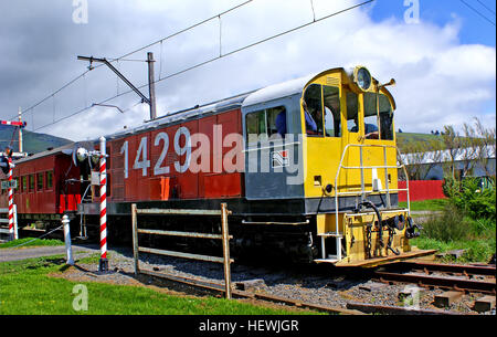 La classe TR neozelandese è costituita da locomotive a manovra diesel costruite a partire dal 1936 da vari produttori. Alcune sono ancora in servizio, con le unità più potenti dotate di motori Cummins da 138 kW, comunemente utilizzate per le operazioni in cantiere ferroviario. Foto Stock