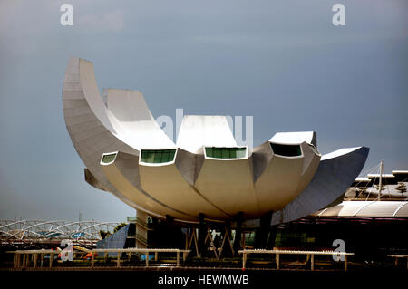 ArtScience Museum. Il Marina Bay di Singapore. ArtScience Museum è una delle attrazioni di Marina Bay Sands, un resort integrato di Singapore di proprietà di noi Las Vegas Sands company. Aperto il 17 Febbraio 2011 da Singapore il primo ministro Lee Hsien Loong, è il primo al mondo ArtScience museum. Anche se si ha una mostra permanente, ArtScience Gallery, il Museo ArtScience principalmente ospita mostre itineranti curata da altri musei. Foto Stock