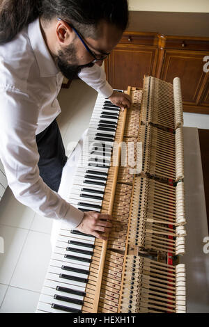 Sintonizzatore di Piano tuning pianoforte Foto Stock