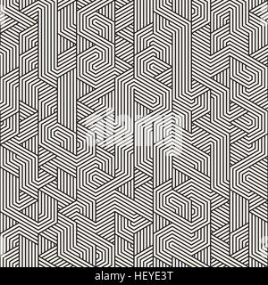 Vector Seamless in bianco e nero triangolo irregolare linee pattern geometrico sfondo astratto Illustrazione Vettoriale