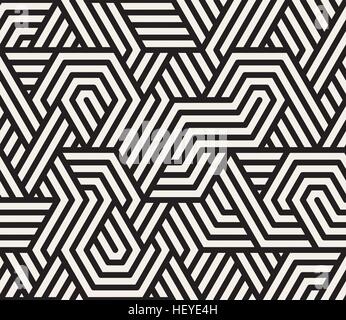 Vector Seamless in bianco e nero triangolo irregolare linee pattern geometrico sfondo astratto Illustrazione Vettoriale