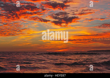 Gale spiaggia al tramonto. In Albufeira Algarve Foto Stock