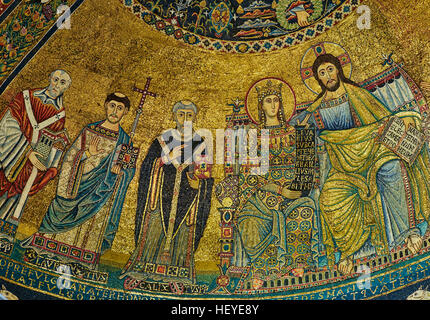 Mosaici nell'abside della chiesa di Santa Maria in Trastevere. Trastevere, Roma Foto Stock