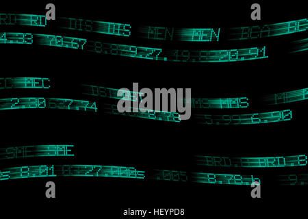 Lo scorrimento indice azionario schermo di visualizzazione Foto Stock