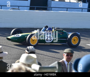 Nick Fennell, Lotus Climax 25, vincitore, Glover Trophy, Grand Prix Cars, Goodwood 2016, 2016 classic cars, Goodwood, Goodwood, Goodwood Foto Stock