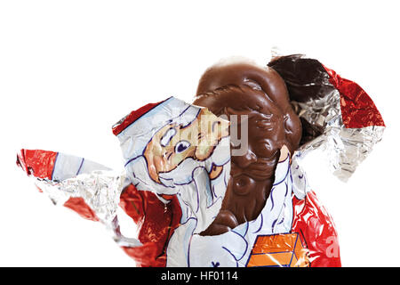 Morso-nel cioccolato Babbo Natale Foto Stock