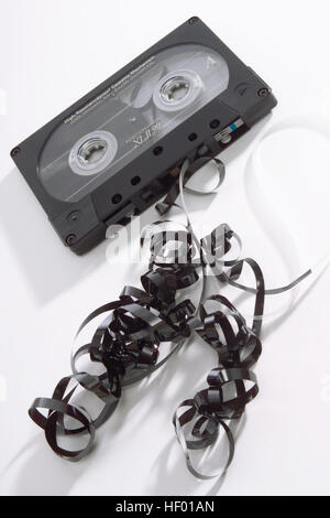 Cassetta Audio tape, inceppamento del nastro inceppato (nastro) Foto Stock