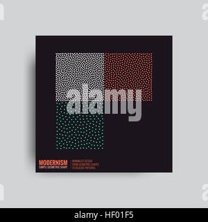 Manifesti astratti. Gli sfondi in Svizzera rétro in stile appartamento. Figura isolata, forma geometrica. Illustrazione Vettoriale