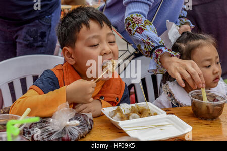 Nannin, Nannin, Cina. 24 dicembre, 2016. Nanning, CINA-24 dicembre 2016: (solo uso editoriale. Cina OUT) .L'International Food Festival si terrà in Nanning, capitale del sud-ovest della Cina di Guangxi Zhuang Regione autonoma su dicembre 24th, 2016 con più di 100 tipi di snack deliziosi provenienti da diversi paesi. Le persone possono godere di involtini primavera dal Vietnam, Sushi dal Giappone, Masala tè provenienti da India, arrosti di manzo provenienti da Stati Uniti e altri piatti gustosi al festival. © SIPA Asia/ZUMA filo/Alamy Live News Foto Stock