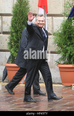 Cracovia in Polonia - 04 giugno 2009: il ventesimo anniversario del crollo del comunismo nell' Europa centrale o/p Aleksander Kwasniewski Foto Stock