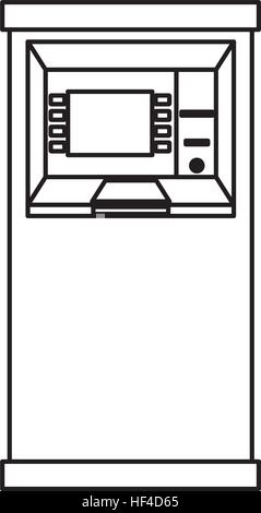 Dispenser elettronico cash icona isolato illustrazione vettoriale design Illustrazione Vettoriale