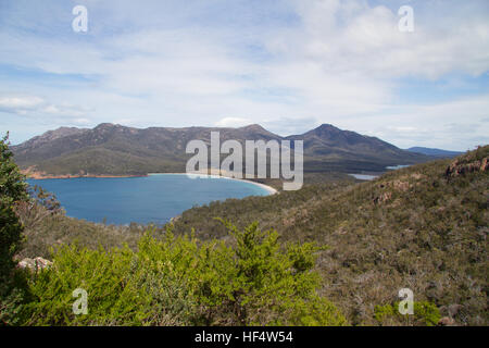 Vista sulla baia di Wine Glass, Tasmania Foto Stock