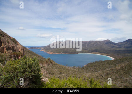 Vista sulla baia di Wine Glass, Tasmania Foto Stock