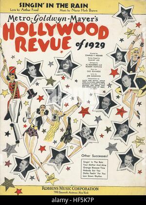 'Hollywood Revue 1929' 1929 foglio di film di copertura di musica Foto Stock