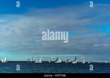 La formazione di barche in North Haven Beach, Adelaide, SA, Australia Foto Stock