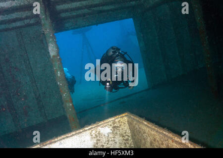 All'interno del Danny, relitto, Scuba, West Palm Beach Foto Stock