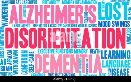 Disorientamento word cloud su uno sfondo bianco. Illustrazione Vettoriale