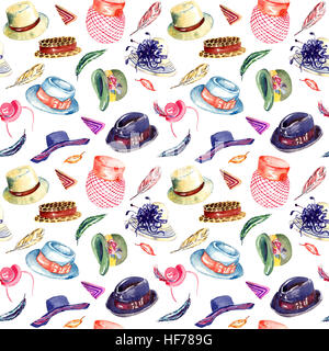 Modello di accessori (cappelli e piume) Foto Stock