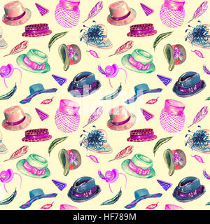 Modello di accessori (cappelli e piume) Foto Stock