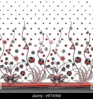 Verticale modelli senza giunture raccolta con texture floreali per i vestiti, biancheria, Bridal, il giorno di San Valentino, biglietti di auguri o di inviti di compleanno, tessuto o carta di stampa. Illustrazione Vettoriale