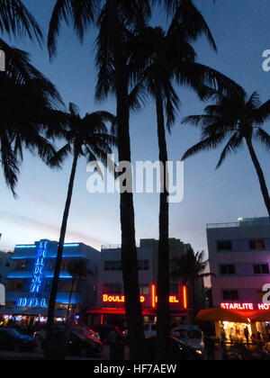 Miami Bech, quartiere Art Deco. Patrimonio dell'umanità dell'UNESCO Foto Stock