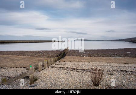 Spiaggia a Fishguard Harbour, pembrokeshire wales Foto Stock