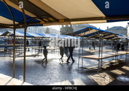 Mansfield market place nel Nottinghamshire,UK. Foto Stock