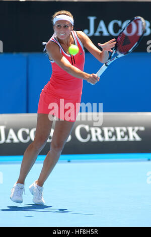 Melbourne, Australia. Xxi gen, 2010. Australian Open di Tennis 2010. Melbourne. Giovedì 21.01.2010 Gisela DULKO (Arg) battere Ana IVANOVIC (Ser). 6:7[6:8], 7:5, 6:4. Foto: Damir IVKA | in tutto il mondo di utilizzo/picture alliance © dpa/Alamy Live News Foto Stock