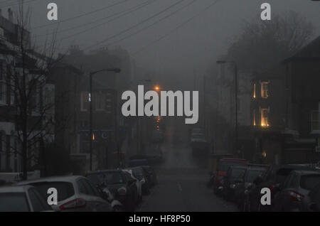 Wandsworth Common, Londra, Regno Unito. Il 30 dicembre, 2016. Pesante velatura su UK Credit: JOHNNY ARMSTEAD/Alamy Live News Foto Stock