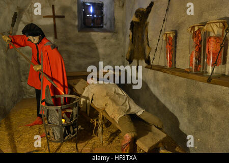 Foltermuseum, Burg, Loket, Tschechien, museo della tortura, castello, Cechia Foto Stock