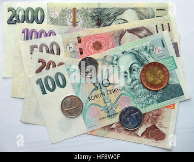 Geld, Tschechien, denaro, Cechia Foto Stock