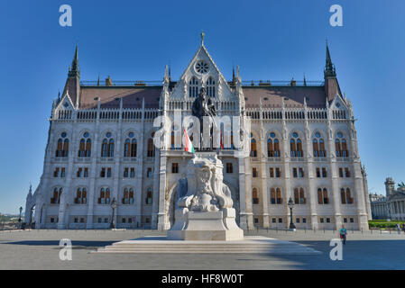 Parlamentsgebaeude, Kossuth Lajos ter, Budapest, Ungarn, il palazzo del Parlamento, Ungheria Foto Stock