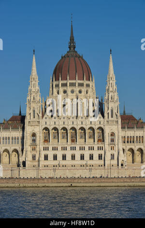 Parlamentsgebaeude, Kossuth Lajos ter, Budapest, Ungarn, il palazzo del Parlamento, Ungheria Foto Stock