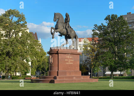 Reiterstandbild, Graf Rakoczi, Kossuth ter, Budapest, Ungarn, statua equestre, conteggio Rakoczi, Ungheria Foto Stock