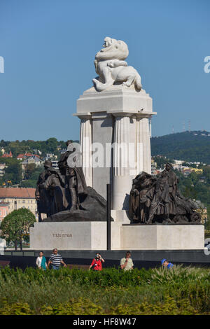 Istvan-Tisza-Denkmal, Kossuth ter, Budapest, Ungarn, Istvan Tisza monumento, Ungheria Foto Stock